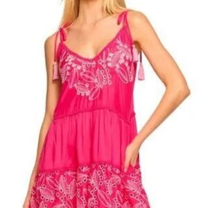 Ramy Brook Makenzy Embroidered Coverup Mini Dress. 